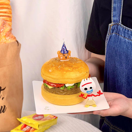 烤爱·生日蛋糕系列·我的汉堡叉子先生·巧克力奶油·聚会生日节日【仅限深圳同城配送】 商品图1