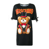 MOSCHINO COUTURE 莫斯奇诺 女士棉质圣诞熊徽标印花短袖T恤裙 黑色 0447 0565 1555 商品缩略图0