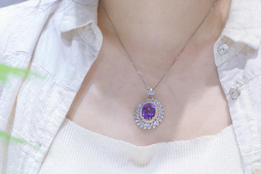 紫水晶吊坠【清羽】，925银镶 商品图6