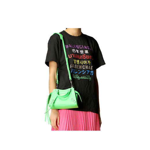 BALENCIAGA 女士荧光绿皮质Neo Classic系列小号手提斜跨包 638524-15Y4Y-3807 商品图0