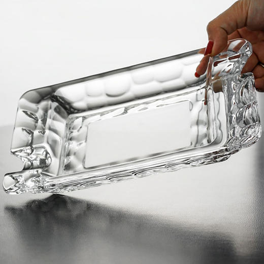 【清仓特惠3折】捷克进口BOHEMIA 波西米亚水晶玻璃 客厅厅办公室创意潮流雪茄烟灰缸 水立方烟灰缸22cm 商品图8