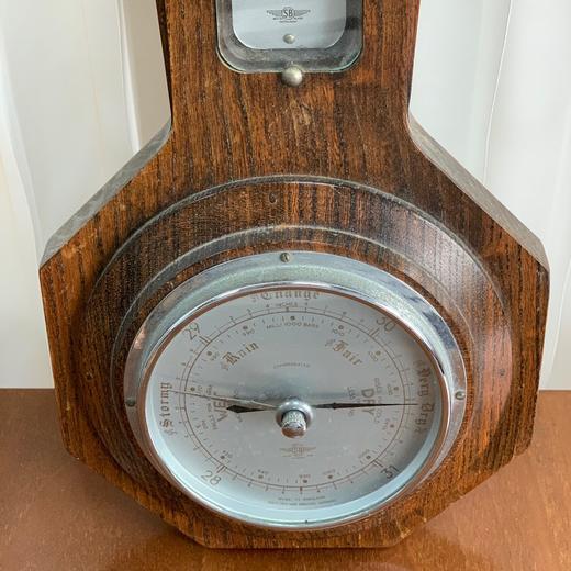 英国产古董晴雨表 温度计 气压计 壁挂式 AU148 商品图3