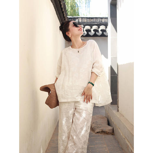 【抖音专属】阔腿裤（21709184-山矾） 商品图1