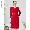 皮尔卡丹女装简约淑女修身华丽通勤长袖气质连衣裙P3114E3079T0 商品缩略图1