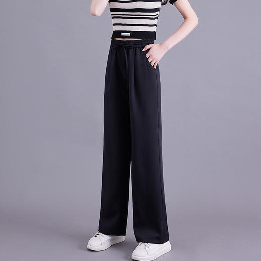 冰丝窄版阔腿裤，夏季新款薄款垂感显瘦休闲直筒女防蚊裤TR-LXH89061 商品图6