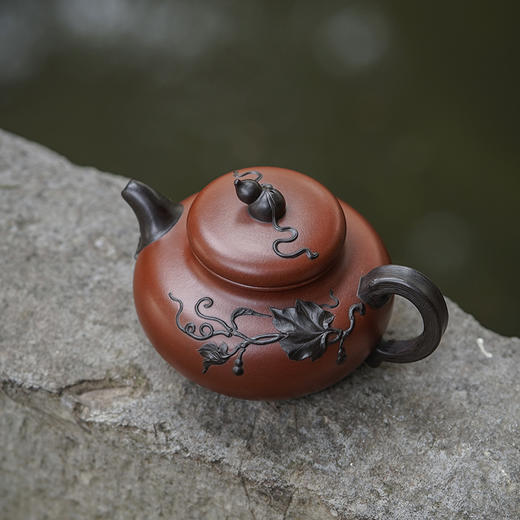 龙德堂陶艺 徐飞制 《紫瓠》原矿底槽清 290cc 库存请咨询客服 商品图2