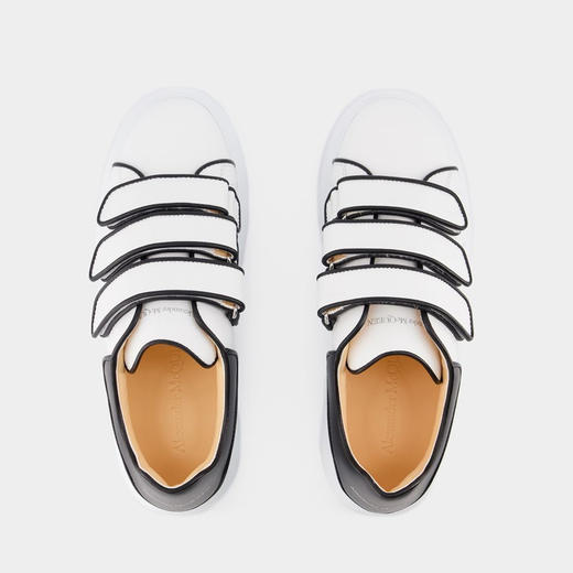 ALEXANDER MCQUEEN 亚历山大.麦昆 女士黑尾阔型三绑带休闲运动鞋 白色 721410 WHJE5 9061 商品图3