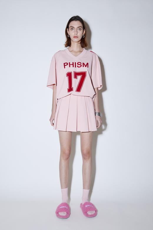 V领植绒印花T恤 商品图0