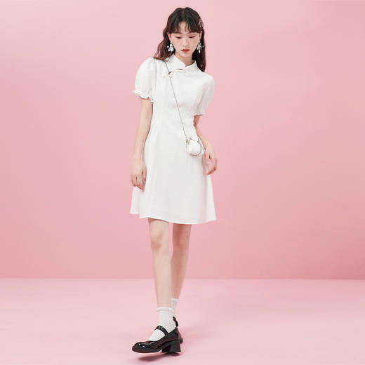 西遇国潮连衣裙女春季新款中国风改良复古旗袍裙D0120028 商品图1