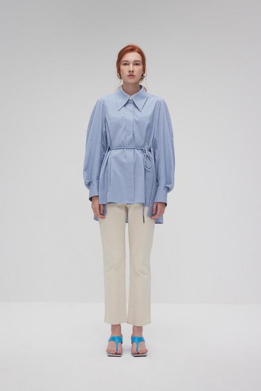 香蕉袖条纹宽松衬衫 商品图0