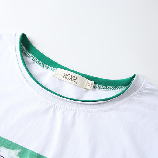 撞色圆领复古印花T恤女，夏装新款宽松显瘦百搭体恤薄GYM-KN0532 商品图3