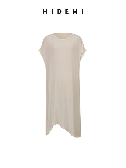 HIDEMI 度假系列极简圆领廓形云朵薄针织T恤连衣裙 商品图11