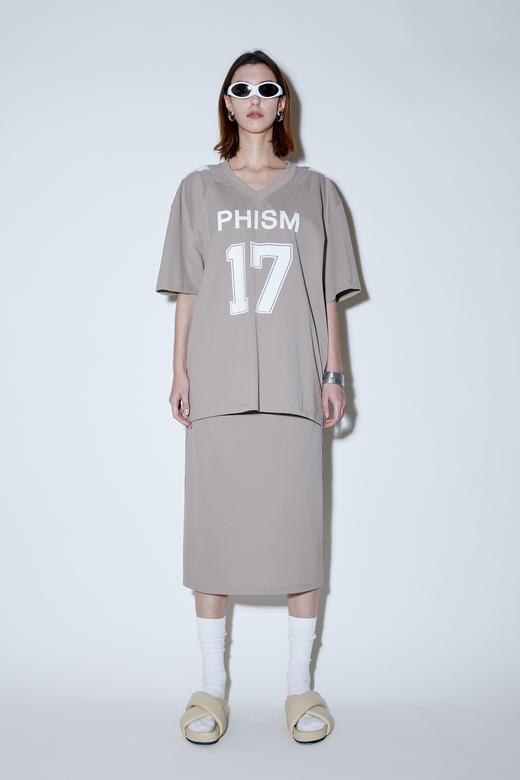 V领植绒印花T恤 商品图0