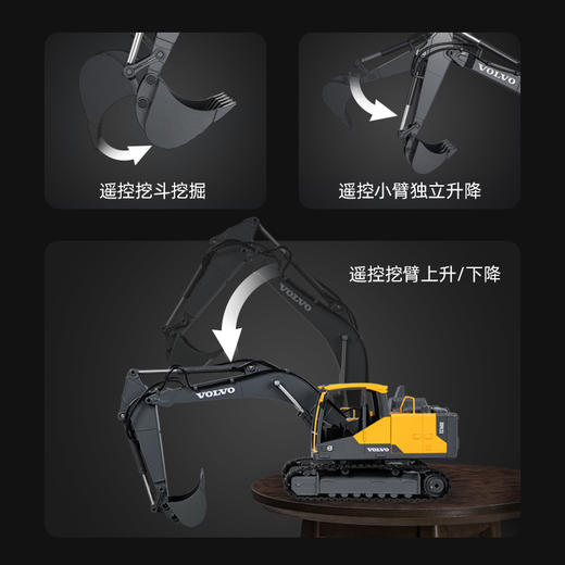 【双鹰】电动合金工程遥控挖掘机搅拌翻斗车 商品图5