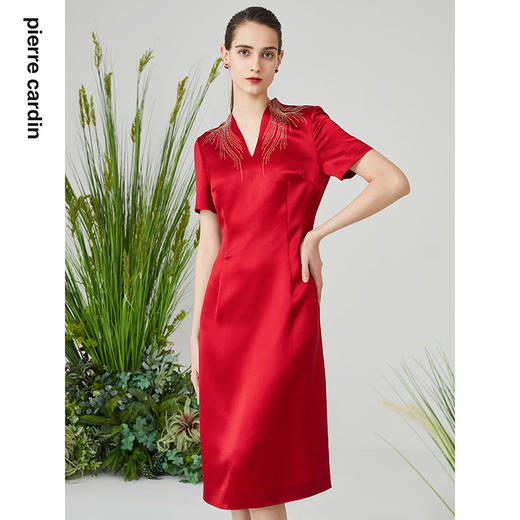 皮尔卡丹女装夏季新款端庄淑女宴会礼服连衣裙P3106D3027R0 商品图3