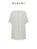 HIDEMI度假系列极简纽扣一字领水洗亚麻连衣裙上衣 商品缩略图10