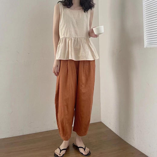 裁缝学苑AQ174 套装棉麻上衣无袖背心小衫纸样萝卜裤子打版裁剪板 商品图1