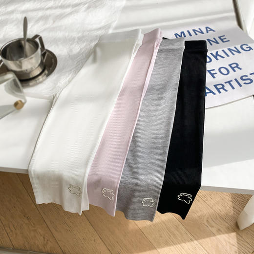 咘米儿夏季新款儿童打底裤女韩版小熊女童外穿宝宝硅胶七分裤子_HLY 商品图2