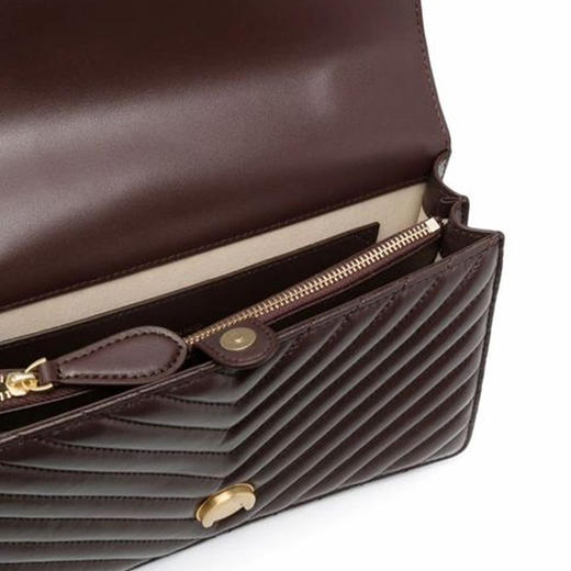 PINKO女士羊皮经典深红色绗缝飞鸟包燕子包 商品图5