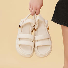 Safiya/索菲娅2023夏季新品新潮设计感小众露趾休闲软底面包凉鞋SF32115404