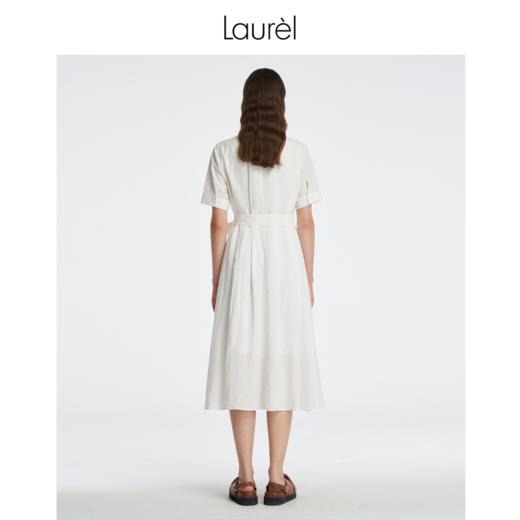 Laurel劳芮 双压褶通勤系带简约衬衫连衣裙LWD341Y03700 商品图5
