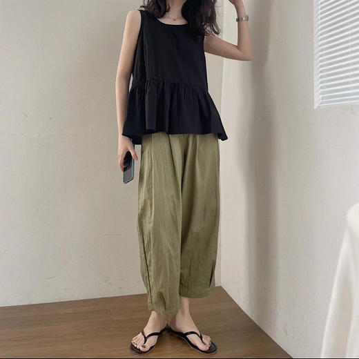 裁缝学苑AQ174 套装棉麻上衣无袖背心小衫纸样萝卜裤子打版裁剪板 商品图2