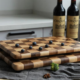 lcliving泰国相思木切菜板无漆无蜡家用实木棋盘格砧板厨房菜板