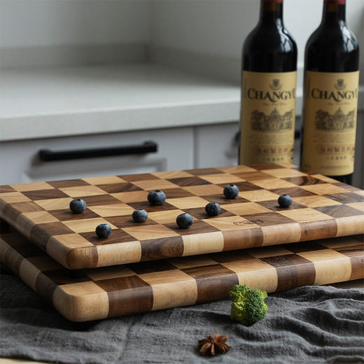 lcliving泰国相思木切菜板无漆无蜡家用实木棋盘格砧板厨房菜板 商品图0