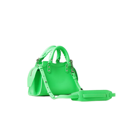 BALENCIAGA 女士荧光绿皮质Neo Classic系列小号手提斜跨包 638524-15Y4Y-3807 商品图2