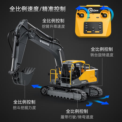 【双鹰】电动合金工程遥控挖掘机搅拌翻斗车 商品图1