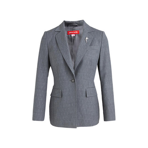 皮尔卡丹女装西服商务高级感羊毛亮葱商务上衣外套P3101U3044H0
 商品图4