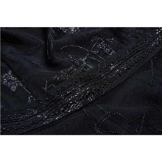 司歌蕾丝显瘦优雅气质小黑裙连衣裙A871105 商品图1