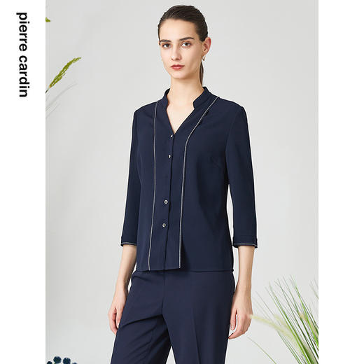 皮尔卡丹女装春季新款简约百搭淑女通勤衬衫P3100B3024N0
 商品图1