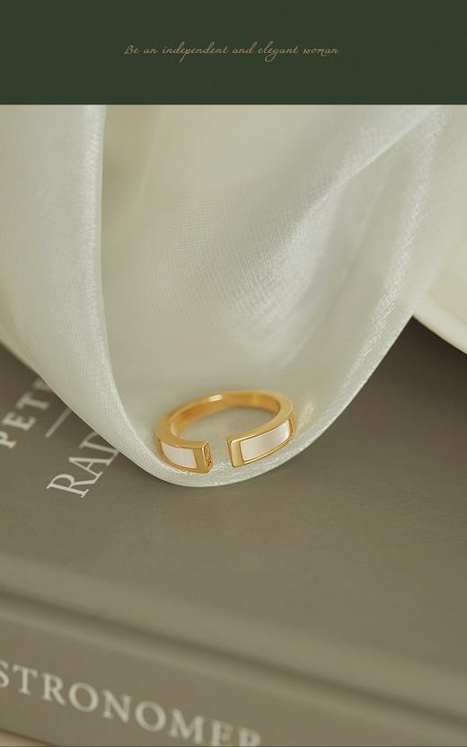 Oflye潮流饰品 轻奢贝壳戒指女新款小众设计食指戒精致开口戒指环潮 商品图8