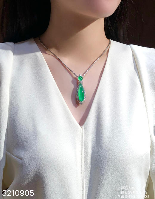 玻璃木艳绿水滴吊坠 99999【3210905】 商品图4