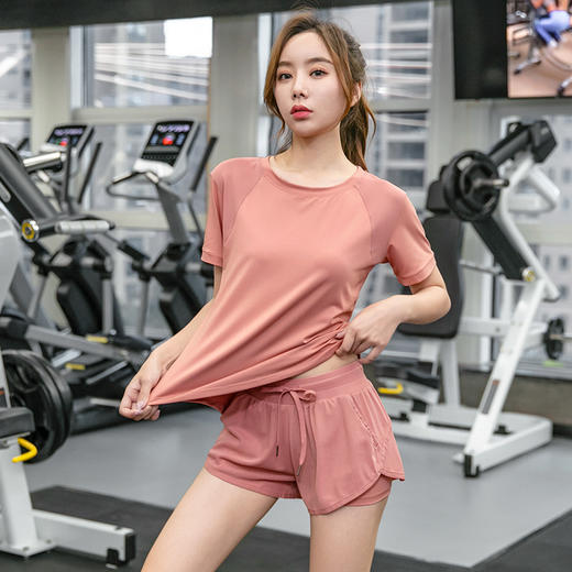 速干透气宽松，瑜伽服网纱两件套QM-TZ058 商品图3