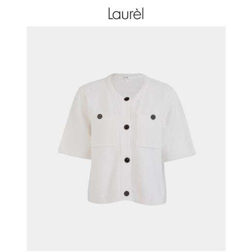Laurel劳芮棉个性轻松带子纱箱型针织开衫LWL342M08100 商品图6