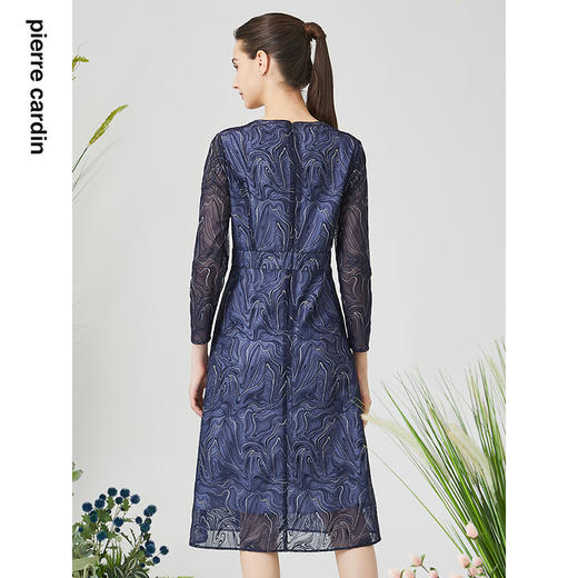 皮尔卡丹女装春季新款简约淑女蕾丝百搭连衣裙P3121E3048N0
 商品图2