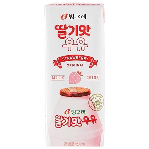 宾格瑞草莓味牛奶200ml빙그레 딸기맛우유 商品图0