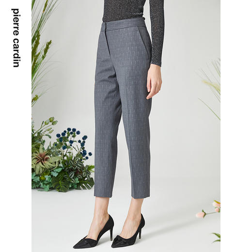 皮尔卡丹女装裤子灰色羊毛直筒裤通勤百搭西裤P3101T3019H0
 商品图3