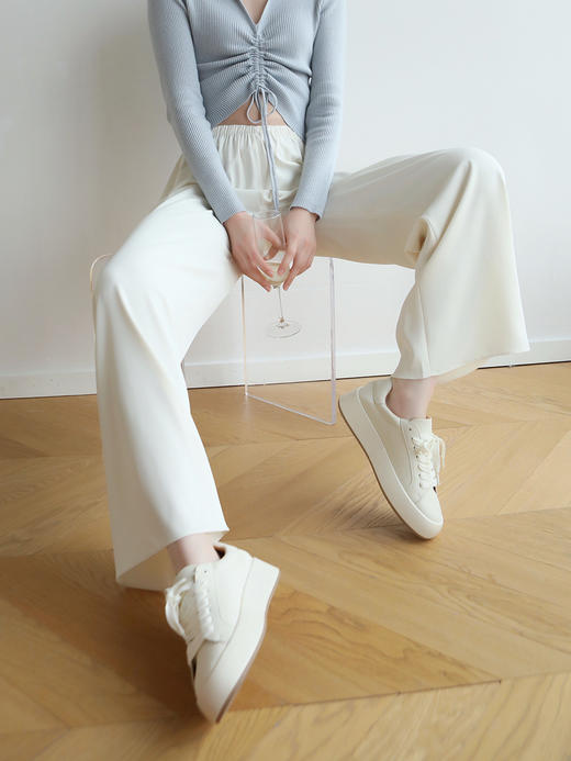 My Dearest｜7047PA  GALA ACETATE PANTS [ 松紧腰醋酸长裤 黑 / 白 ] 商品图6