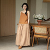 * 绽放343朵【甜茶系列·拿铁】杏色干洗亚麻休闲宽松阔腿裤武士裤 商品缩略图1