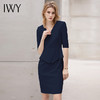 IWY/夏季新款工装连衣裙女藏青色短袖修身显瘦售楼部前台接待Q13213 商品缩略图3