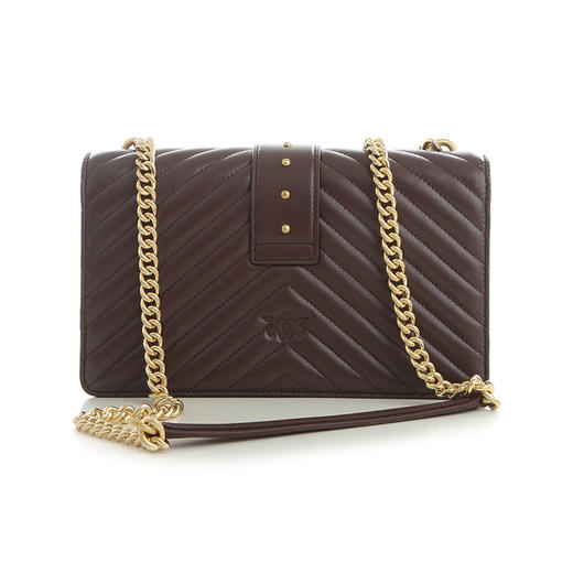 PINKO女士羊皮经典深红色绗缝飞鸟包燕子包 商品图2