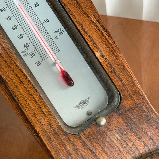 英国产古董晴雨表 温度计 气压计 壁挂式 AU148 商品图4