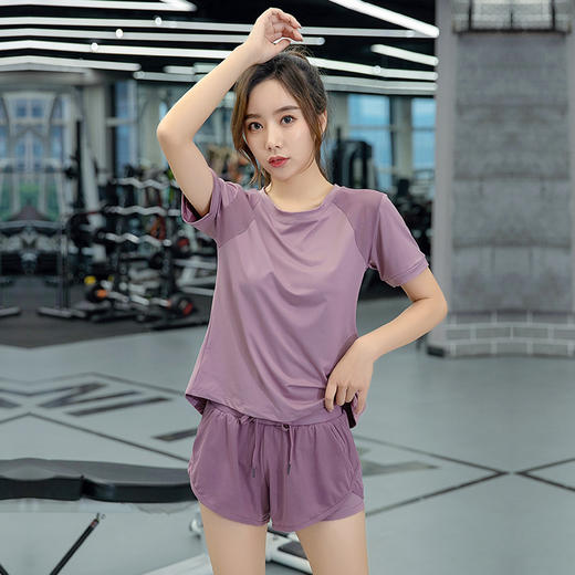 速干透气宽松，瑜伽服网纱两件套QM-TZ058 商品图6