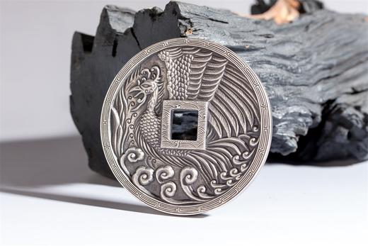 矩德泉坊 纯银手作   龙凤压箱钱（10厘米精致版）639 商品图5