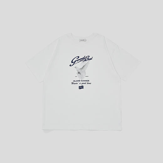 GOODBAI夏日白鸽印花oversize短袖T恤 商品图4