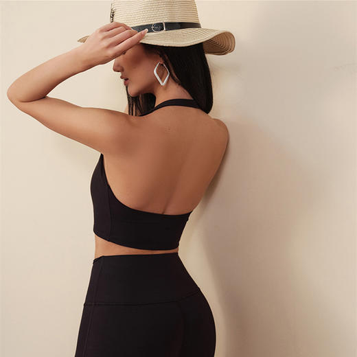 【3~5天发货】跃牌【美度空间】系列莱卡裸感挂脖半固定罩杯瑜伽文胸 WX1522（一体式胸垫） 商品图0