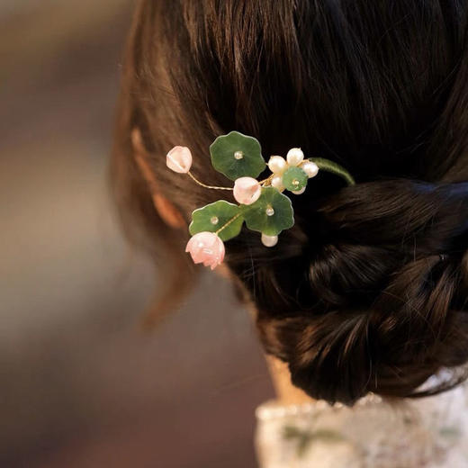 发簪女夏天中国风旗袍配饰 荷花u型簪子女古风盘发丸子头汉服发饰 商品图2